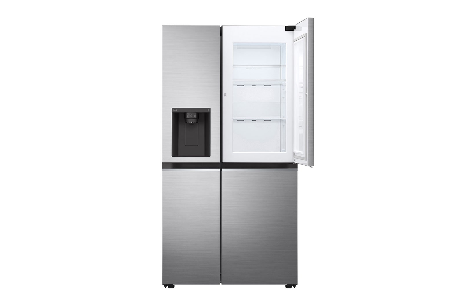 LG Side-by-Side mit Door-in-Door ™ |  Eis-, Crushed Ice- und Wasserspender  | 635 Liter Kapazität | Interner Wassertank 4L | Platinum Silver | LG GSJV71PZTE, GSJV71PZTE