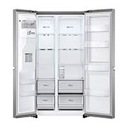 LG Side-by-Side mit Door-in-Door ™ |  Eis-, Crushed Ice- und Wasserspender  | 635 Liter Kapazität | Interner Wassertank 4L | Platinum Silver | LG GSJV71PZTE, GSJV71PZTE