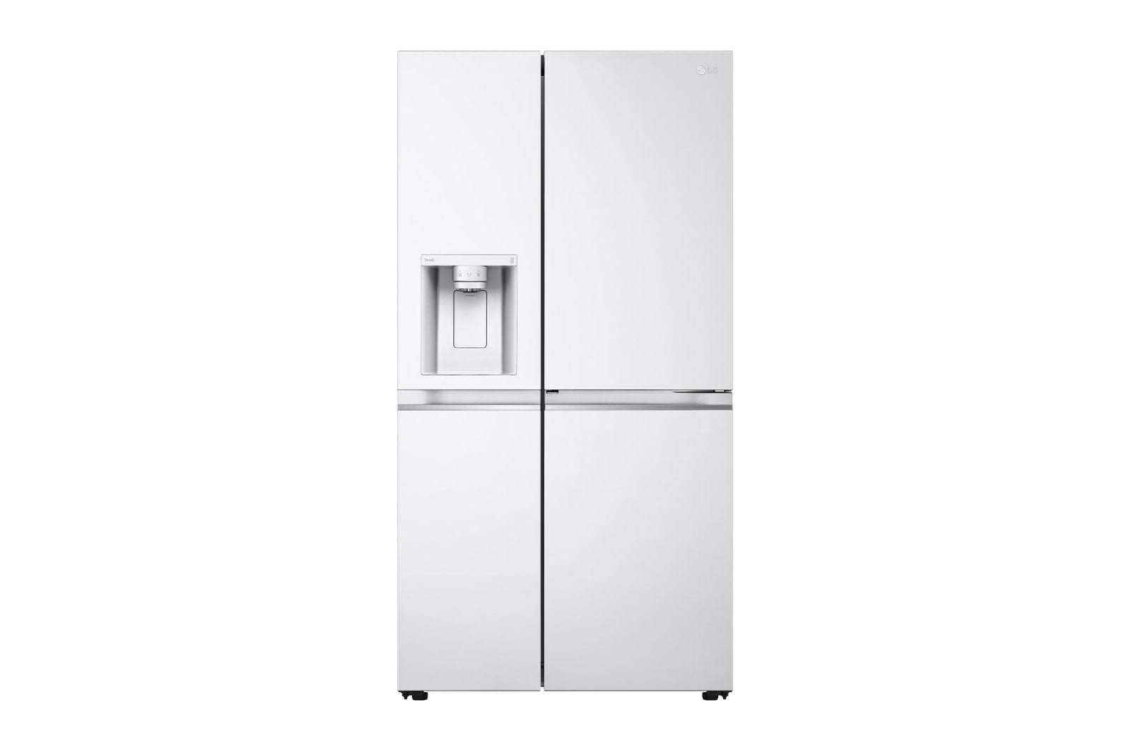 LG Side-by-Side mit Door-in-Door® | Eis-, Crushed Ice- und Wasserspender | 635 Liter Kapazität | Energieeffizienzklasse E | Interner Wassertank 4L | Super White | LG GSJV71SWTE, GSJV71SWTE