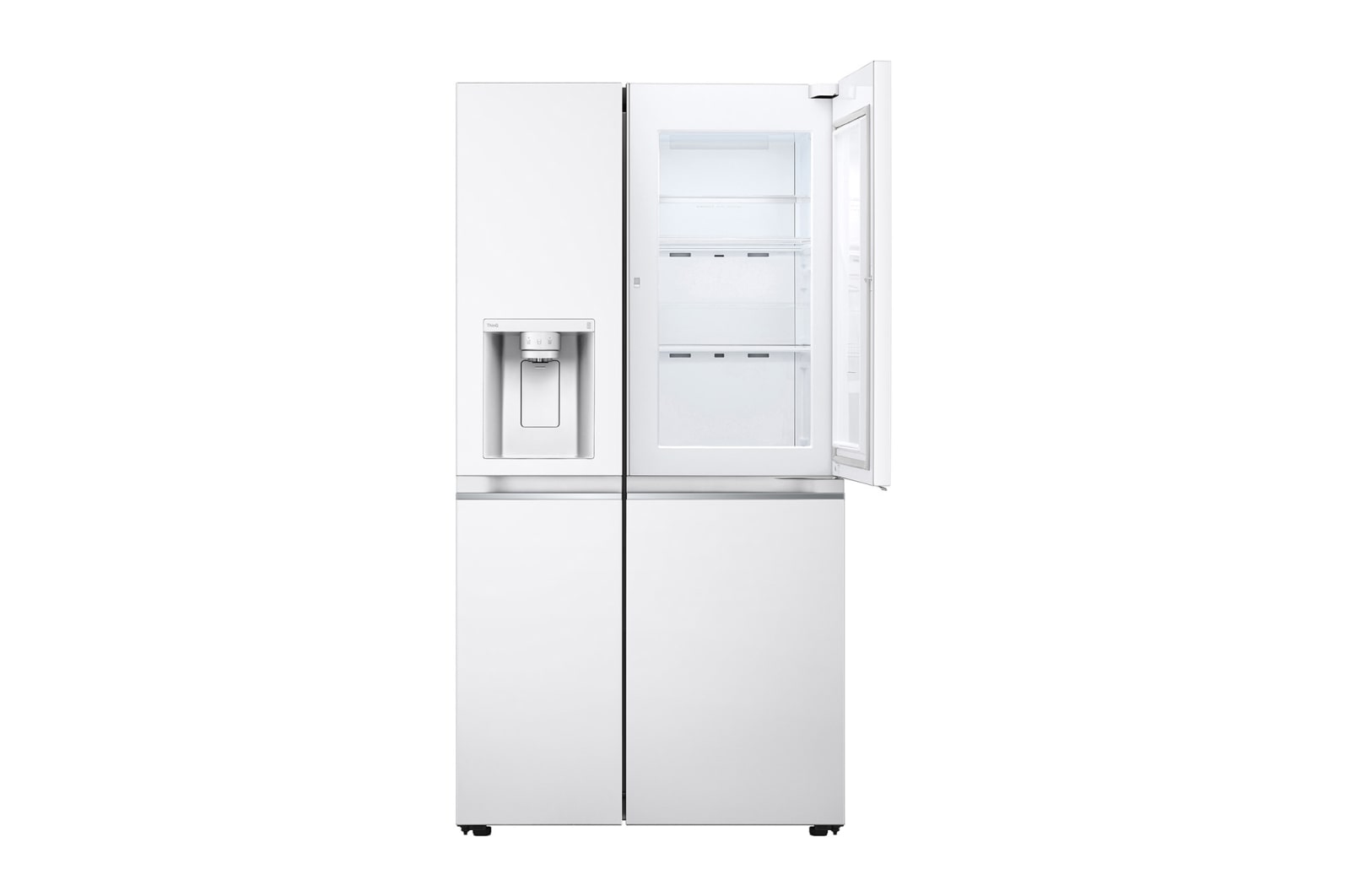 LG Side-by-Side mit Door-in-Door® | Eis-, Crushed Ice- und Wasserspender | 635 Liter Kapazität | Energieeffizienzklasse E | Interner Wassertank 4L | Super White | LG GSJV71SWTE, GSJV71SWTE