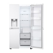 LG Side-by-Side mit Door-in-Door® | Eis-, Crushed Ice- und Wasserspender | 635 Liter Kapazität | Energieeffizienzklasse E | Interner Wassertank 4L | Super White | LG GSJV71SWTE, GSJV71SWTE