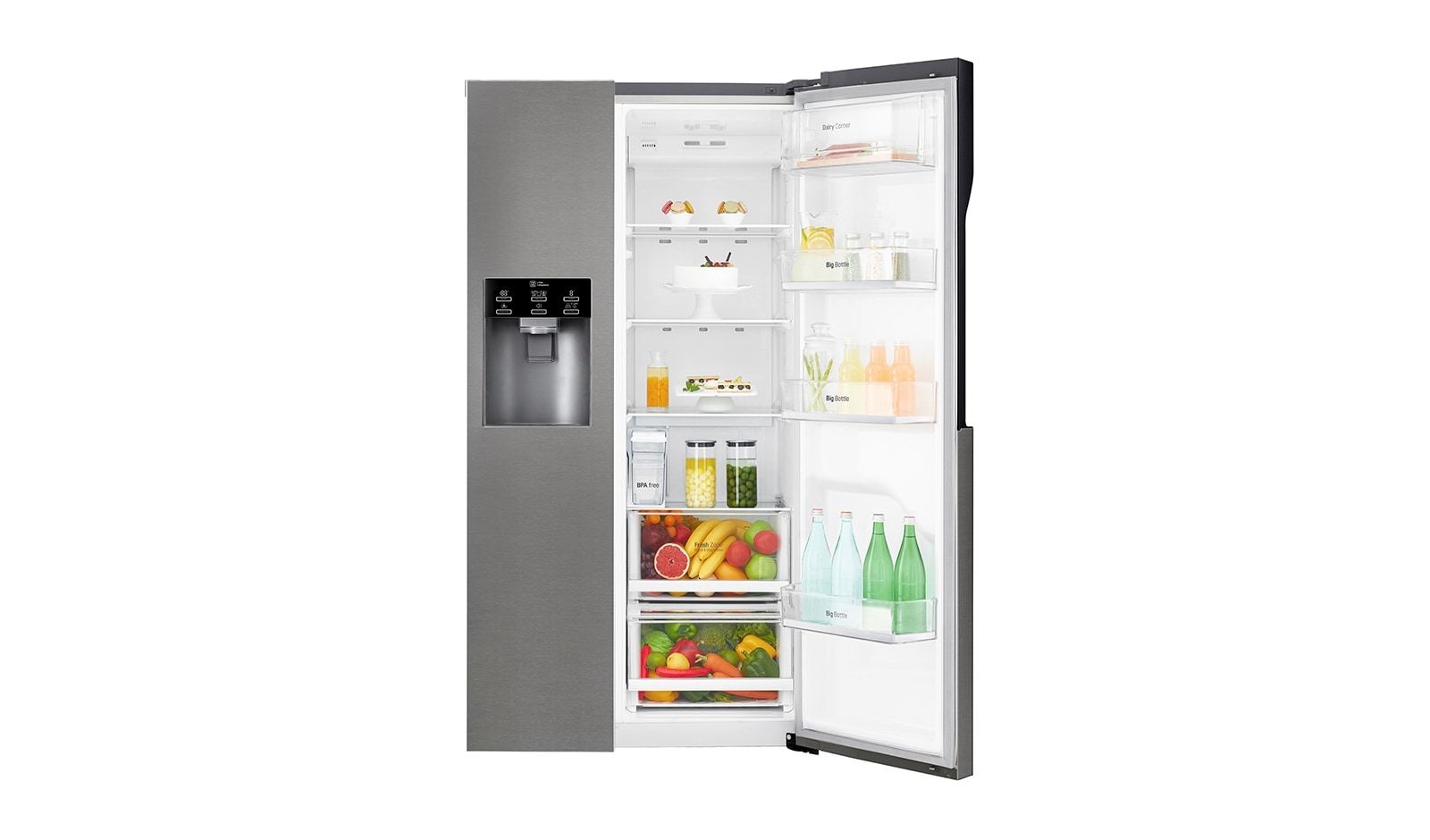 LG Side-by-Side mit Total No Frost | 606 Liter | kein Festwassernaschluss notwendig, GSL361ICEZ