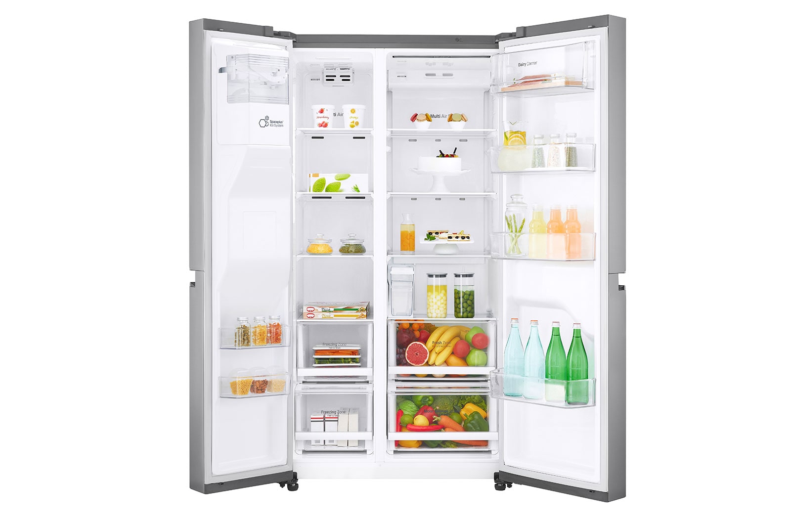 LG Side-by-Side mit mit Eis-, Crushed Ice- und Wasserspender | Total No Frost | DoorCooling+™ | 601 L Kapazität , GSL461ICEE