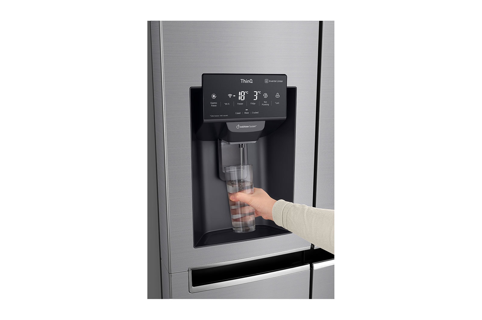 LG Side-by-Side mit mit Eis-, Crushed Ice- und Wasserspender | Total No Frost | DoorCooling+™ | 601 L Kapazität , GSL461ICEE