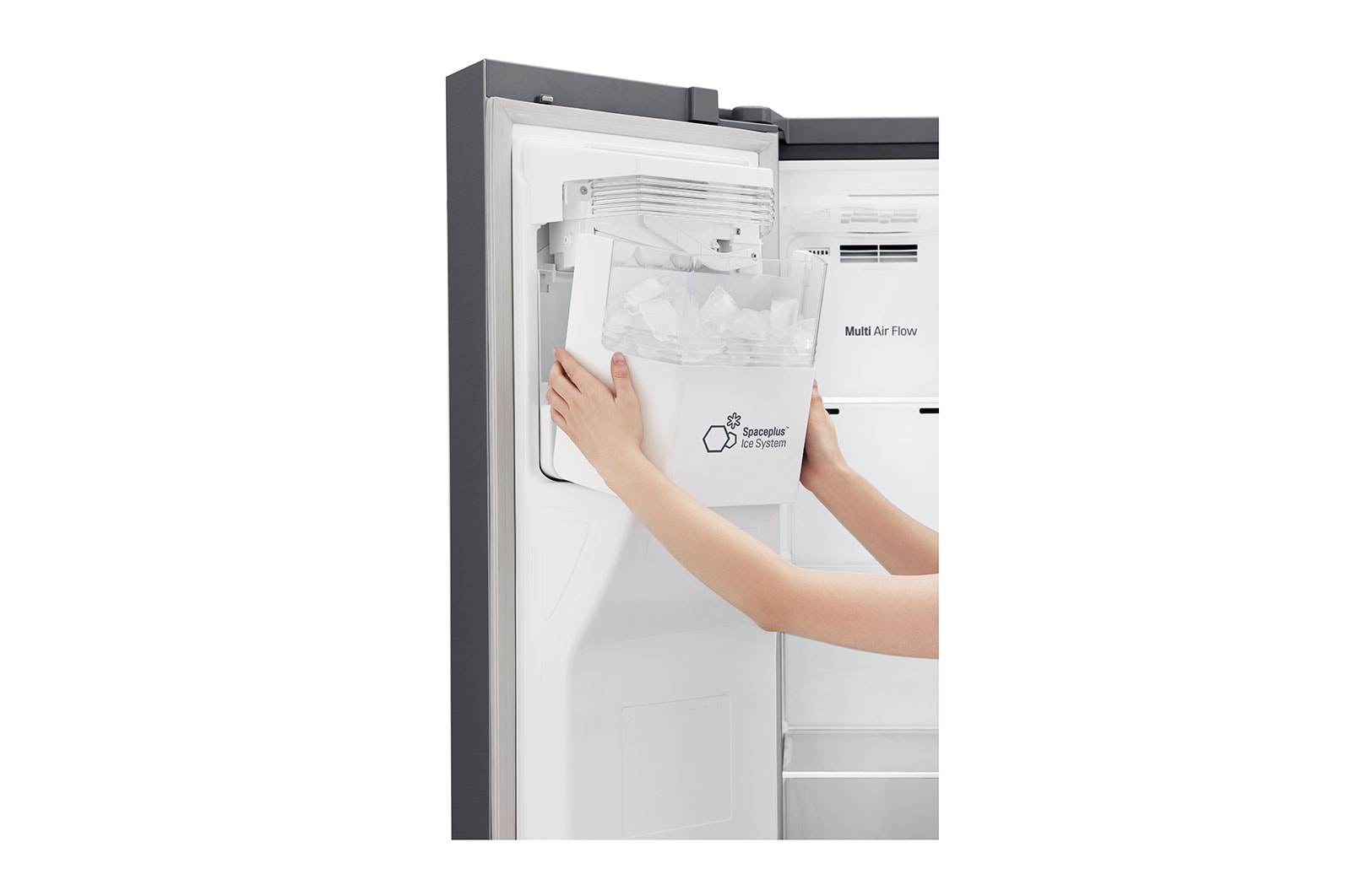 LG Side-by-Side mit mit Eis-, Crushed Ice- und Wasserspender | Total No Frost | DoorCooling+™ | 601 L Kapazität , GSL461ICEE