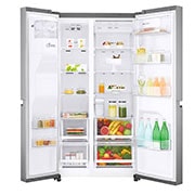 LG Side-by-Side mit mit Eis-, Crushed Ice- und Wasserspender | Total No Frost | DoorCooling+™ | 601 L Kapazität , GSL461ICEE