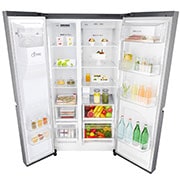 LG Side-by-Side mit mit Eis-, Crushed Ice- und Wasserspender | Total No Frost | DoorCooling+™ | 601 L Kapazität , GSL461ICEE