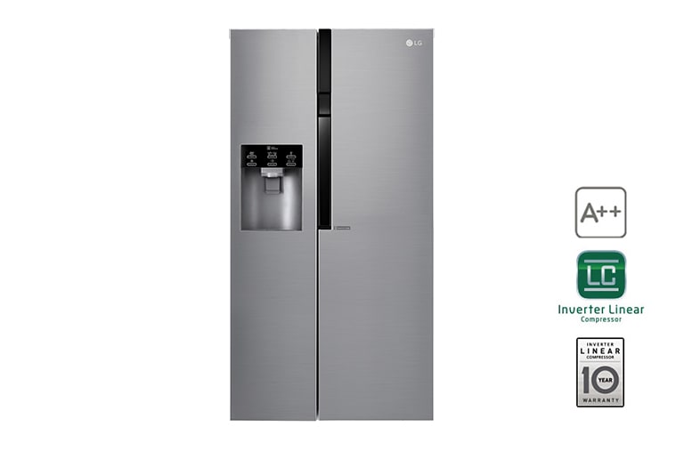 LG A++ Side-by-Side mit Eis-, Crushed Ice- und Wasserspender und Total No Frost, GSL561PZUZ