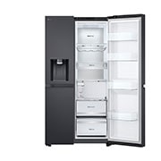 LG Side-by-Side mit Eis-, Crushed Ice- und Wasserspender | 628 Liter Kapazität | EEK C | Interner Wassertank 4L | Essence Black Steel | GSLE91EVAC, GSLE91EVAC