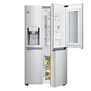 LG Side-by-Side mit InstaView Door-in-Door™ | 625 Liter Kapazität | Eis-, CrushedIce-und Wasserspender | Festwasseranschluss | Total No Frost | DoorCooling+™ |ThinQ®, GSX960NECE