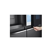 LG Side-by-Side mit  InstaView Door-in-Door® | Craft Ice, Crushed Ice, Eiswürfel und Wasserspender | 635 Liter Kapazität | Energieeffizienzklasse E | Festwasseranschluss | Matte Black Steel | LG GSXV90MCDE, GSXV90MCDE