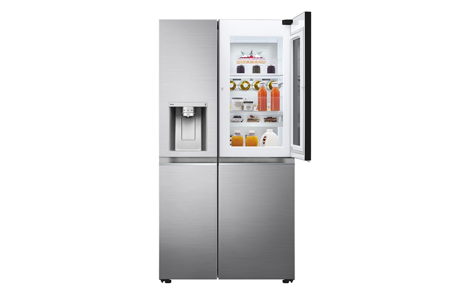 LG Side-by-Side mit InstaView Door-in-Door ™ | Eis-, Crushed Ice- und Wasserspender | 635 Liter Kapazität | Interner Wassertank 4L | LG GSXV91PZAE, GSXV91PZAE