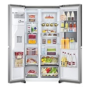 LG Side-by-Side mit InstaView Door-in-Door ™ | Eis-, Crushed Ice- und Wasserspender | 635 Liter Kapazität | Interner Wassertank 4L | LG GSXV91PZAE, GSXV91PZAE