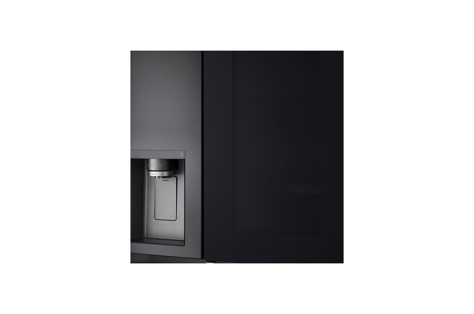 LG Side-by-Side mit InstaView Door-in-Door ™ | Eis-, Crushed Ice- und Wasserspender | 635 Liter Kapazität | Interner Wassertank 4L | Matt Schwarz | LG GSXV91MCAE, GSXV91MCAE