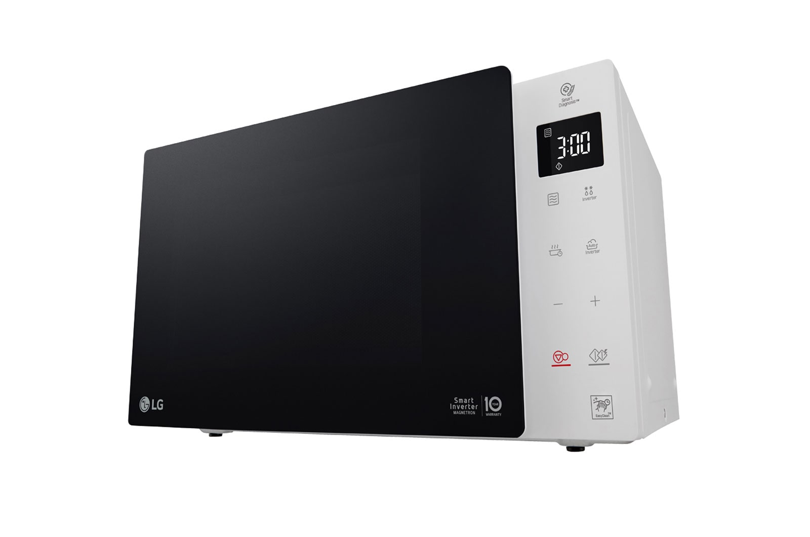 LG Solo-Mikrowelle mit Smart Inverter Technologie | EasyClean | 23 Liter Kapazität | Leistung 1000 Watt | MS23NECBW , MS23NECBW