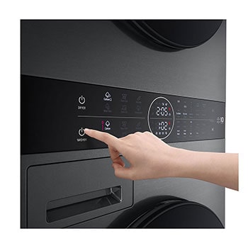 LG WashTower Schwarz (Waschmaschine: A, 12kg, 1350 U./Min.; Trockner: A+++/C, 10kg) Waschmaschine & Trockner in einem Gerät I WT1210BBF, WT1210BBF