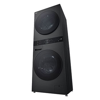 LG WashTower Schwarz (Waschmaschine: A, 12kg, 1350 U./Min.; Trockner: A+++/C, 10kg) Waschmaschine & Trockner in einem Gerät I WT1210BBF, WT1210BBF