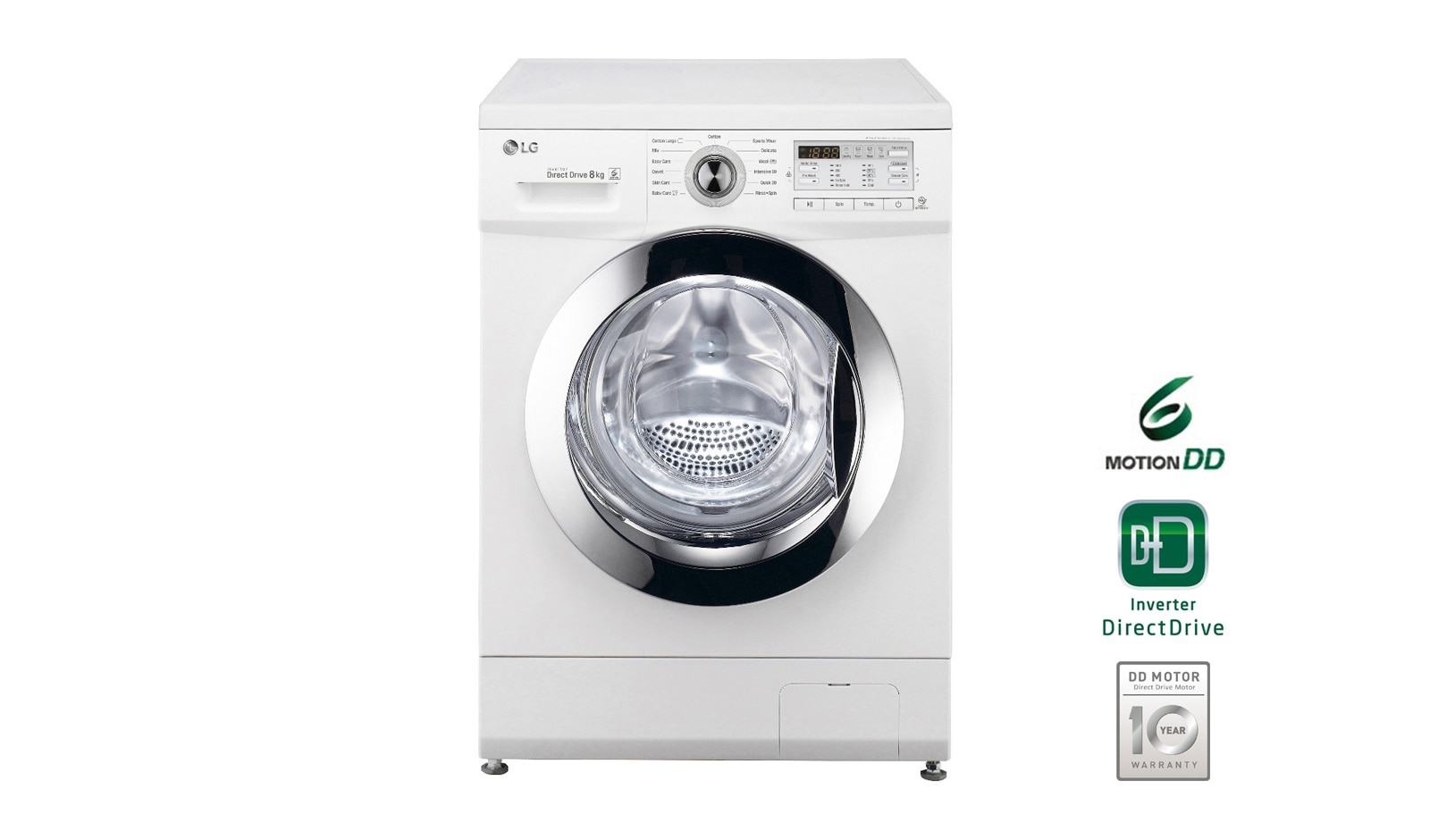 LG Waschmaschine mit 6 Motion DirectDrive™, 8 kg Fassungsvermögen und intelligenter Beladungserkennung, F14B8CHROM