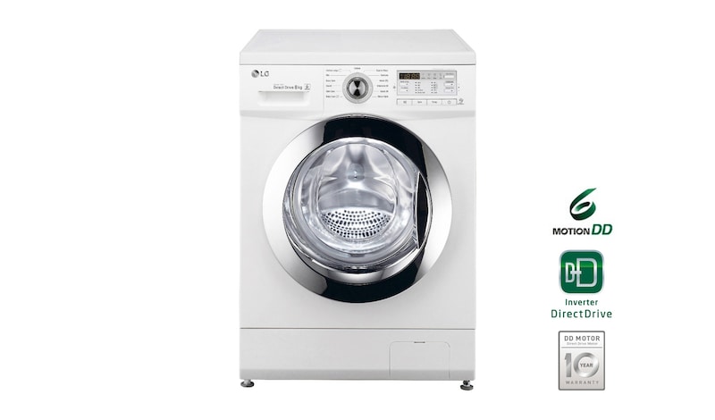 LG Waschmaschine mit 6 Motion DirectDrive™, 8 kg Fassungsvermögen und intelligenter Beladungserkennung, F14B8CHROM