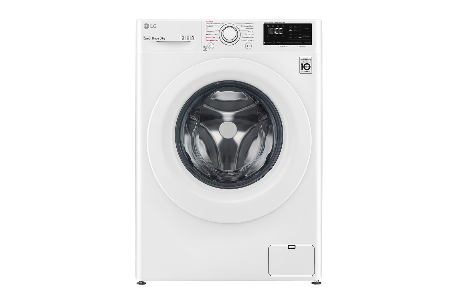 LG Waschmaschine | 8 kg | AI Direct Drive™ | Steam | Neue Wohlfühl-Trommel | weiß | LG F14WM8LN0B, F14WM8LN0B