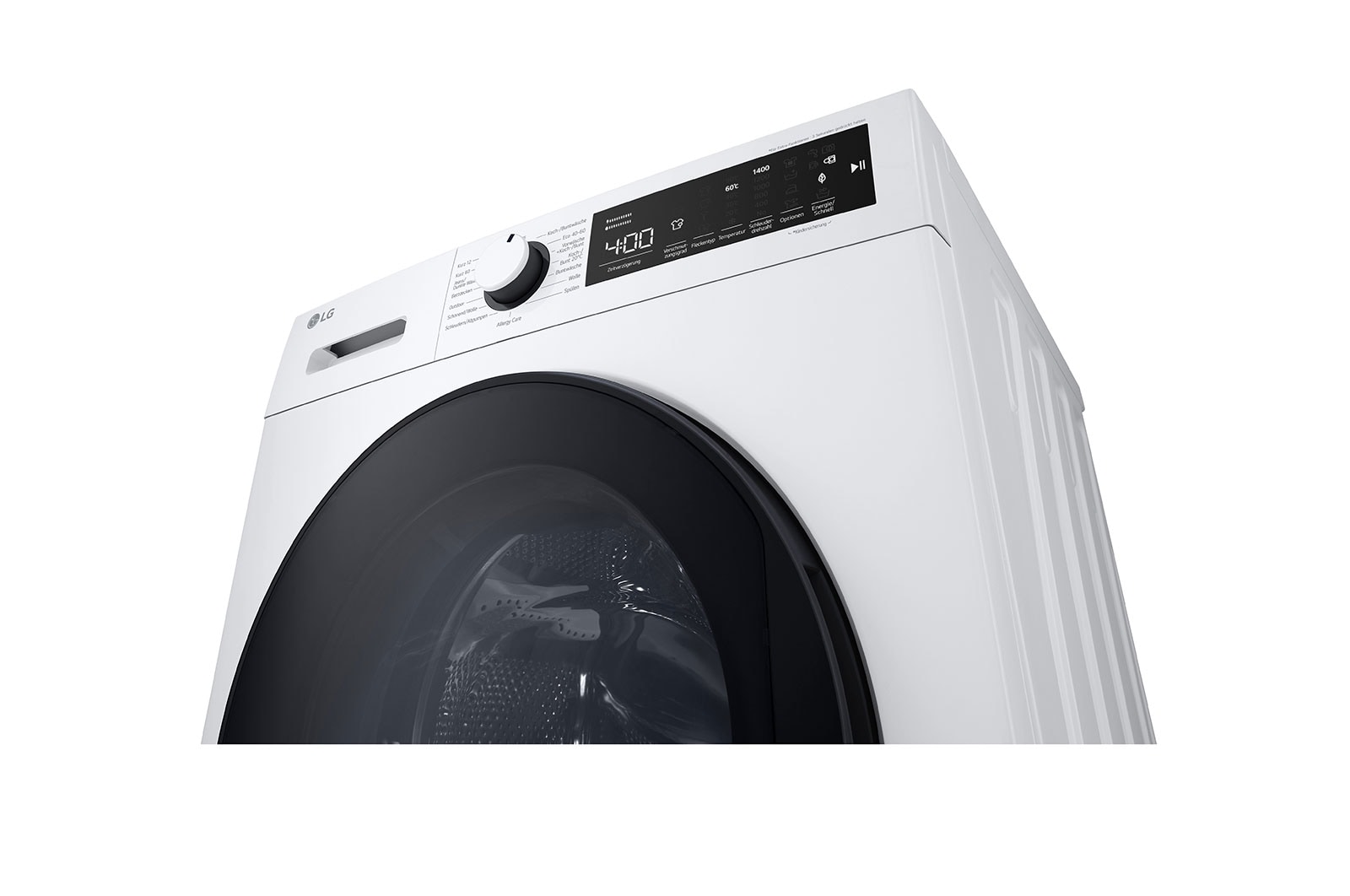 LG Waschmaschine mit 9 kg Kapazität | Energieeffizienzklasse A | 1.400 U/Min. | Weiß mit weißem Bullaugenring | LG F4WN3098M, F4WN3098M