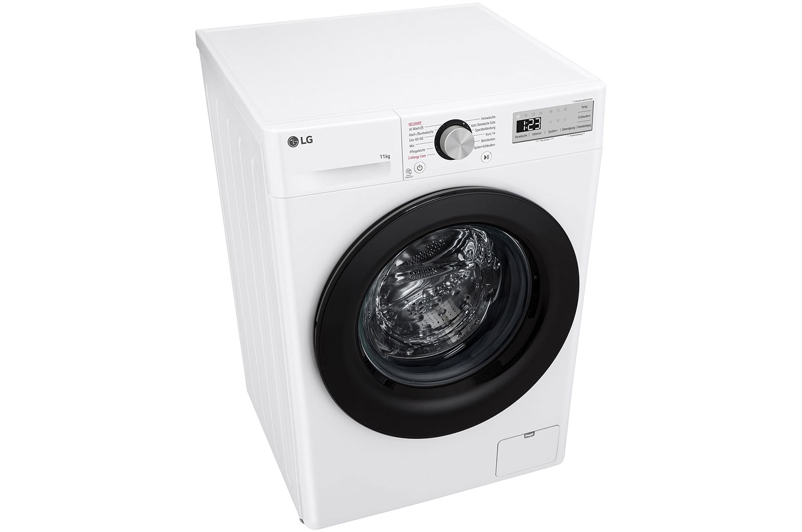 LG Waschmaschine mit 11 kg Kapazität | EEK A | 1.400 U./Min. | Weiß mit schwarzem Bullaugenring | F4WR4911P, F4WR4911P