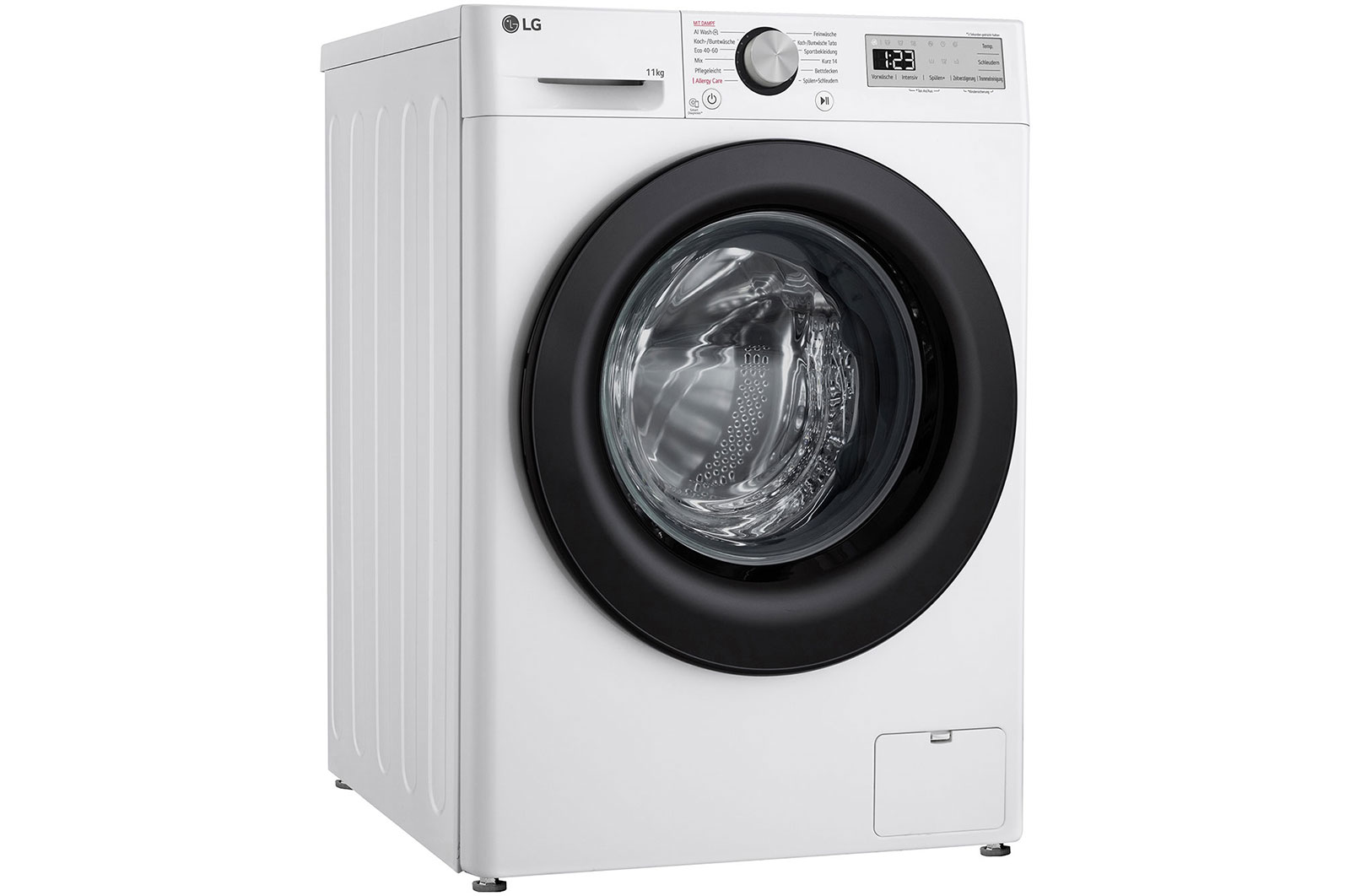 LG Waschmaschine mit 11 kg Kapazität | EEK A | 1.400 U./Min. | Weiß mit schwarzem Bullaugenring | F4WR4911P, F4WR4911P