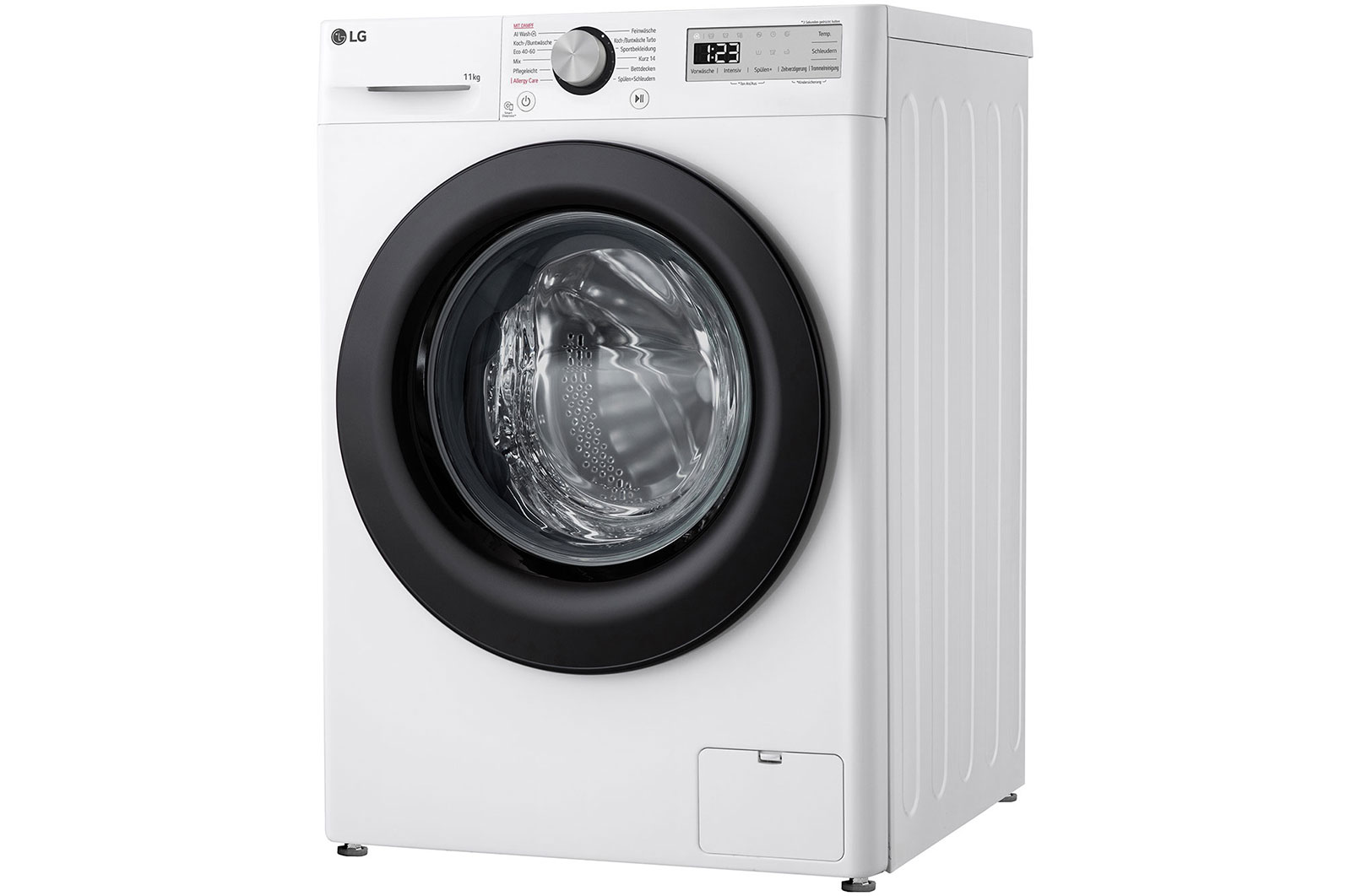 LG Waschmaschine mit 11 kg Kapazität | EEK A | 1.400 U./Min. | Weiß mit schwarzem Bullaugenring | F4WR4911P, F4WR4911P