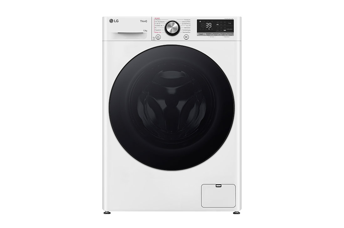 LG Waschmaschine mit 13 kg Kapazität | EEK A | 1.400 U./Min. | Weiß mit schwarzem Bullaugenring | F4WR703Y, F4WR703Y