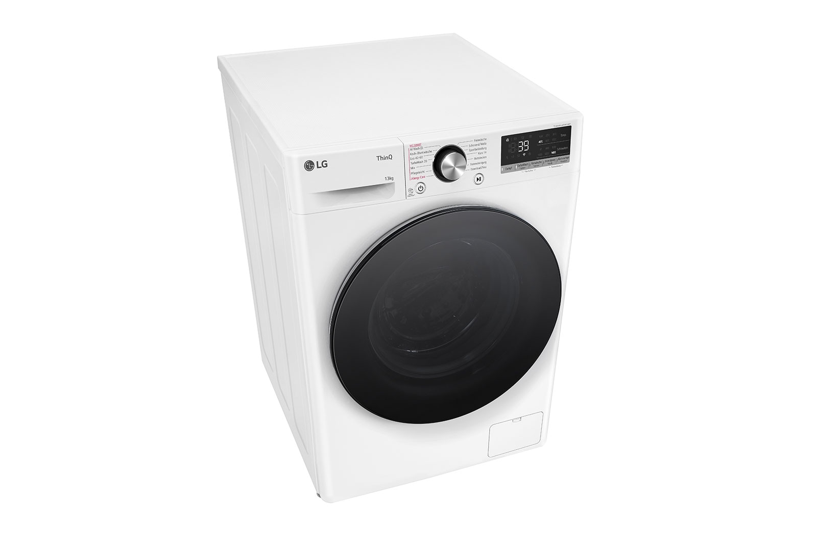 LG Waschmaschine mit 13 kg Kapazität | EEK A | 1.400 U./Min. | Weiß mit schwarzem Bullaugenring | F4WR703Y, F4WR703Y