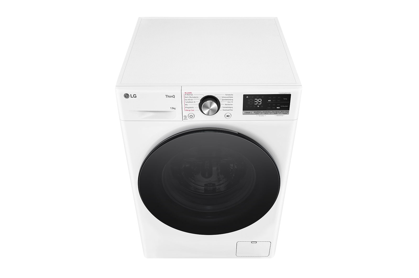 LG Waschmaschine mit 13 kg Kapazität | EEK A | 1.400 U./Min. | Weiß mit schwarzem Bullaugenring | F4WR703Y, F4WR703Y