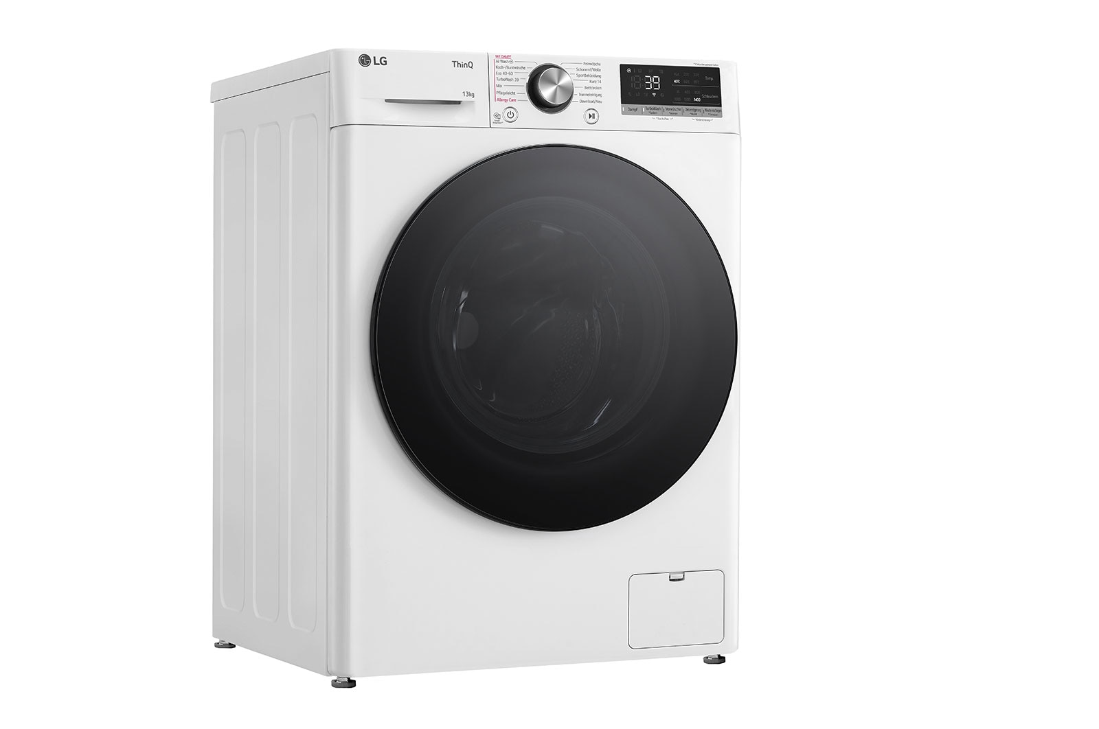 LG Waschmaschine mit 13 kg Kapazität | EEK A | 1.400 U./Min. | Weiß mit schwarzem Bullaugenring | F4WR703Y, F4WR703Y