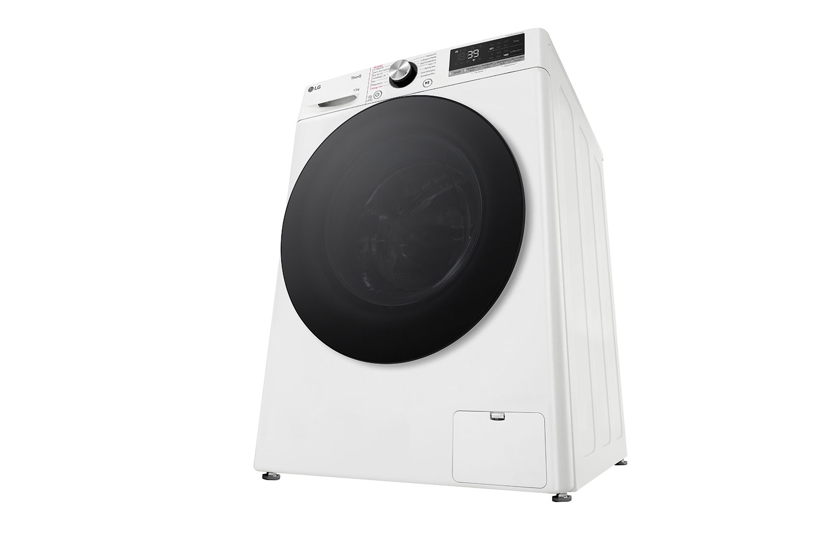 LG Waschmaschine mit 13 kg Kapazität | EEK A | 1.400 U./Min. | Weiß mit schwarzem Bullaugenring | F4WR703Y, F4WR703Y