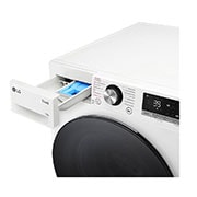 LG Waschmaschine mit 13 kg Kapazität | EEK A | 1.400 U./Min. | Weiß mit schwarzem Bullaugenring | F4WR703Y, F4WR703Y