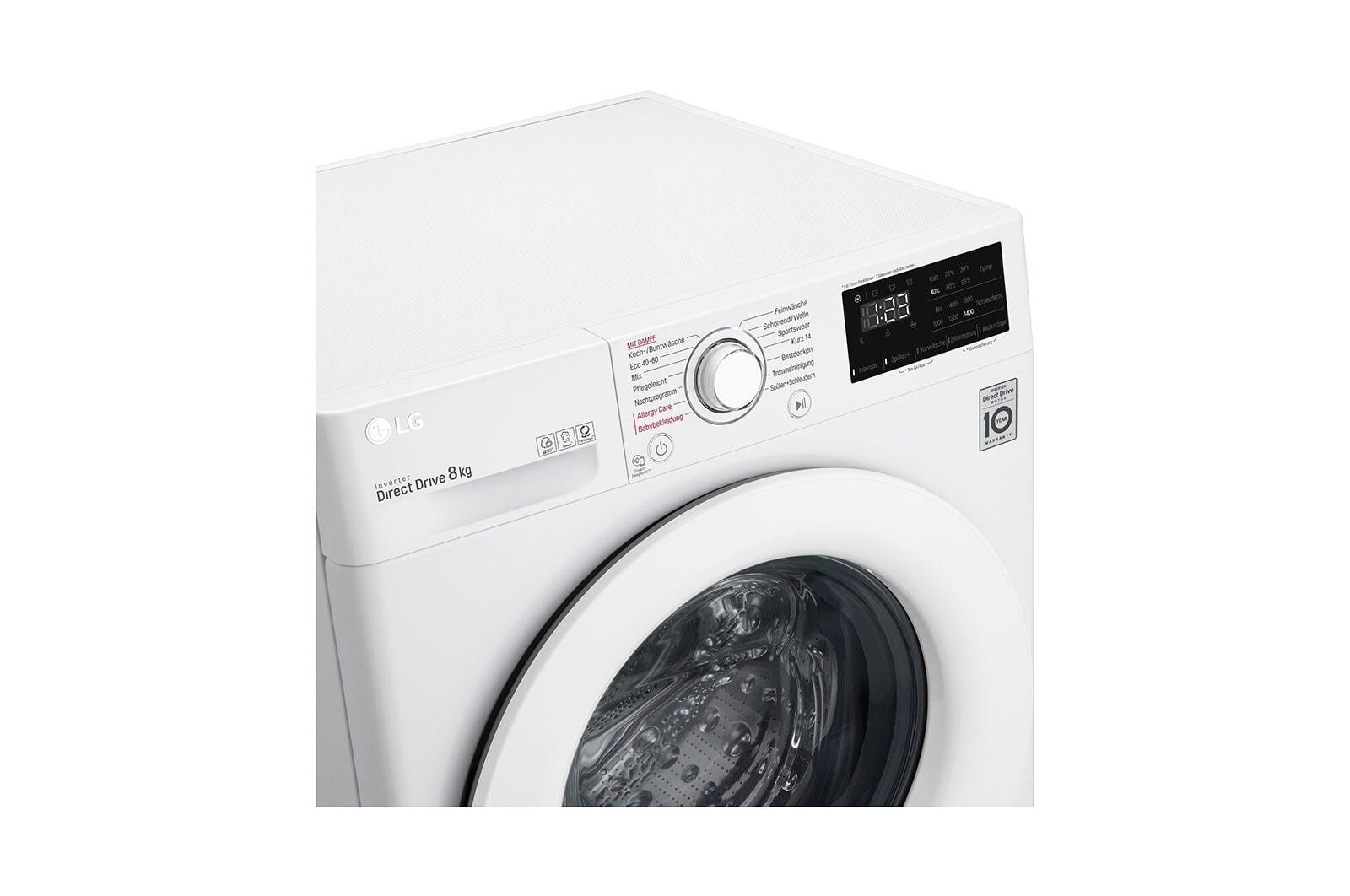 LG Waschmaschine | 8 kg | AI DD™ | Steam | ThinQ® | Neue Wohlfühl-Trommel | LG F4WV308S0, F4WV308S0