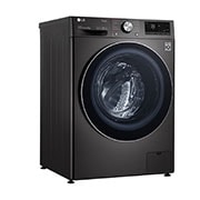 LG Waschmaschine mit 8 kg Kapazität | EEK A | 1.400 U./Min. | Metallic Black Steel mit Chromring Bullauge | F4WV708P2BA, F4WV708P2BA