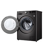 LG Waschmaschine mit 8 kg Kapazität | EEK A | 1.400 U./Min. | Metallic Black Steel mit Chromring Bullauge | F4WV708P2BA, F4WV708P2BA