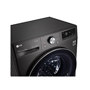 LG Waschmaschine mit 8 kg Kapazität | EEK A | 1.400 U./Min. | Metallic Black Steel mit Chromring Bullauge | F4WV708P2BA, F4WV708P2BA