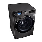 LG Waschmaschine mit 8 kg Kapazität | EEK A | 1.400 U./Min. | Metallic Black Steel mit Chromring Bullauge | F4WV708P2BA, F4WV708P2BA