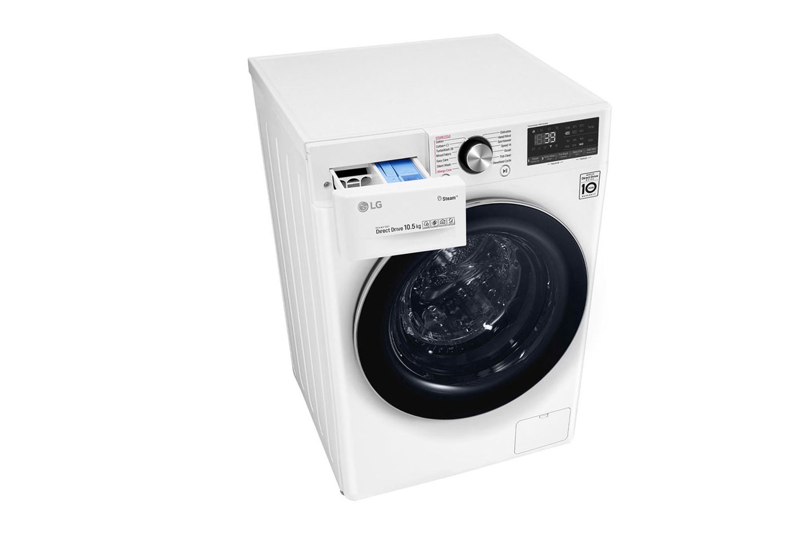 LG Waschmaschine | 10,5 kg| AI DD™ | Steam+™ | TurboWash™360° | Aqualock | Neue Wohlfühl-Trommel, F4WV910P2