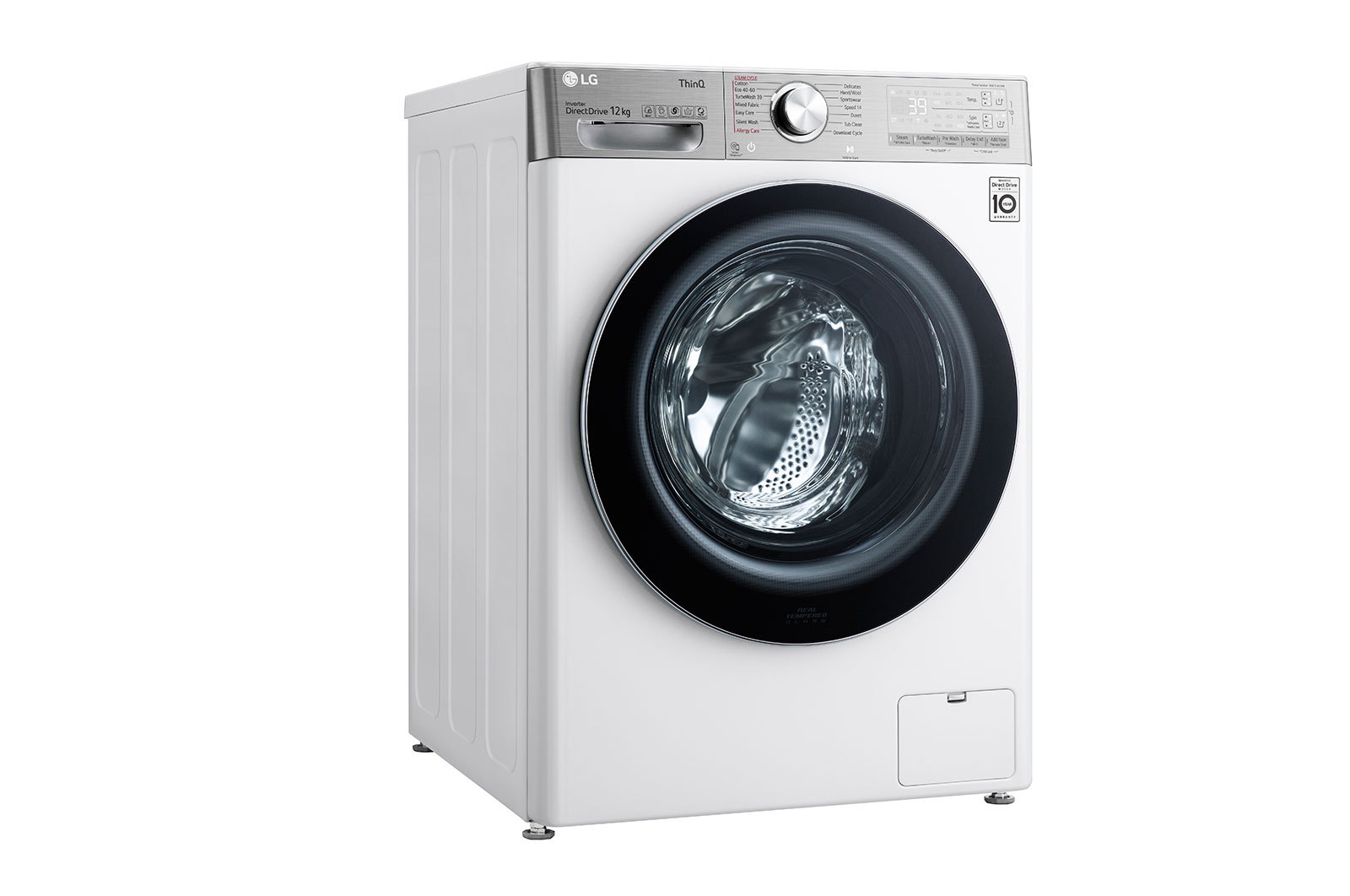 LG Waschmaschine | 12 kg | AI DD™ | Steam | TurboWash | Neue Wohlfühl-Trommel | Automatische Waschmitteldosierung | LG F4WV912AT, F4WV912AT
