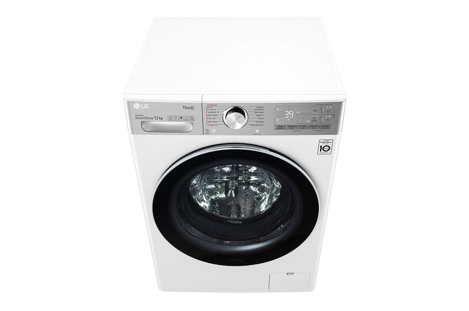 LG Waschmaschine | 12 kg | AI DD™ | Steam | TurboWash | Neue Wohlfühl-Trommel | Automatische Waschmitteldosierung | LG F4WV912AT, F4WV912AT