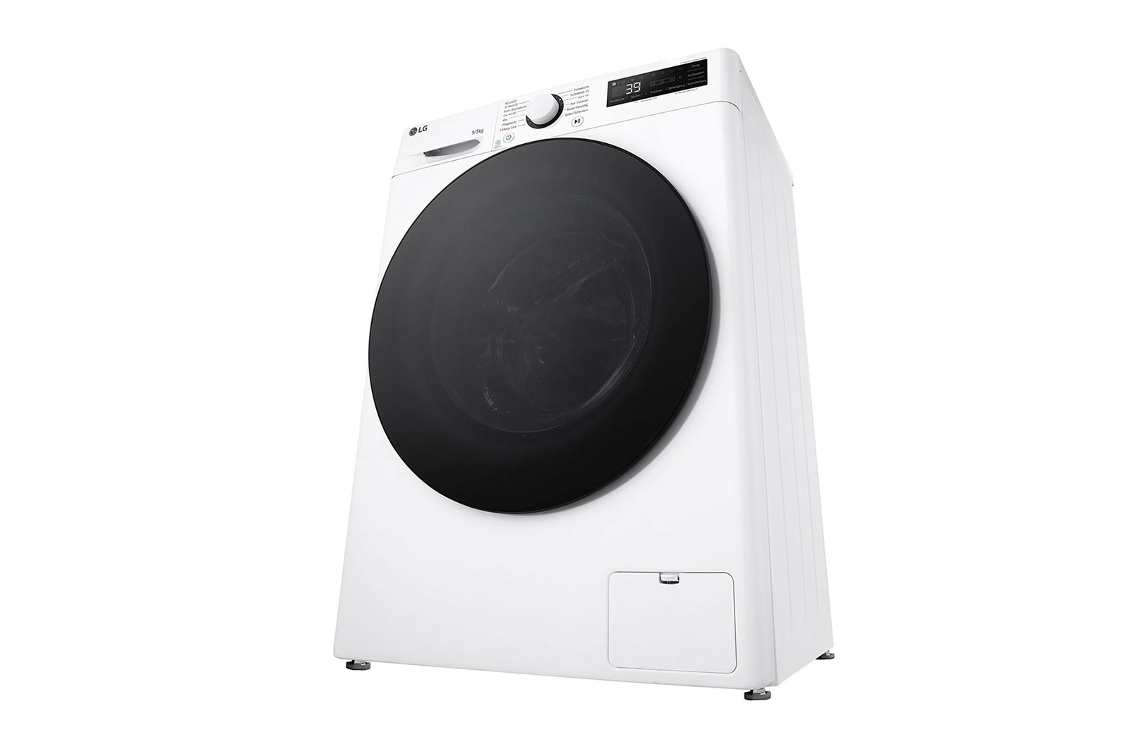 LG Waschtrockner mit 1.200 U./Min. | EEK A/E | 9 kg Waschen | 5 kg Trocknen | Weiß mit schwarzem Bullaugenring | V5WD95SLIM, V5WD95SLIM