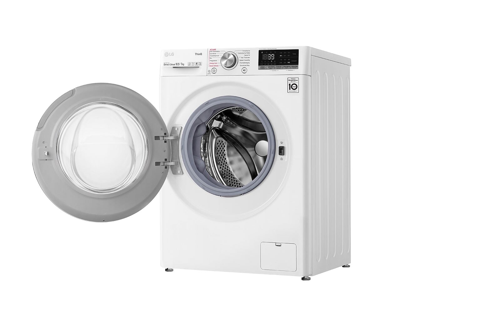 LG Waschtrockner mit AI DD™ | 10,5 kg Waschen | 7 kg Trocknen | 1400 U/Min | Steam | TurboWash™ | Neue Wohlfühl-Trommel | LG V7WD107HSE, V7WD107H2E