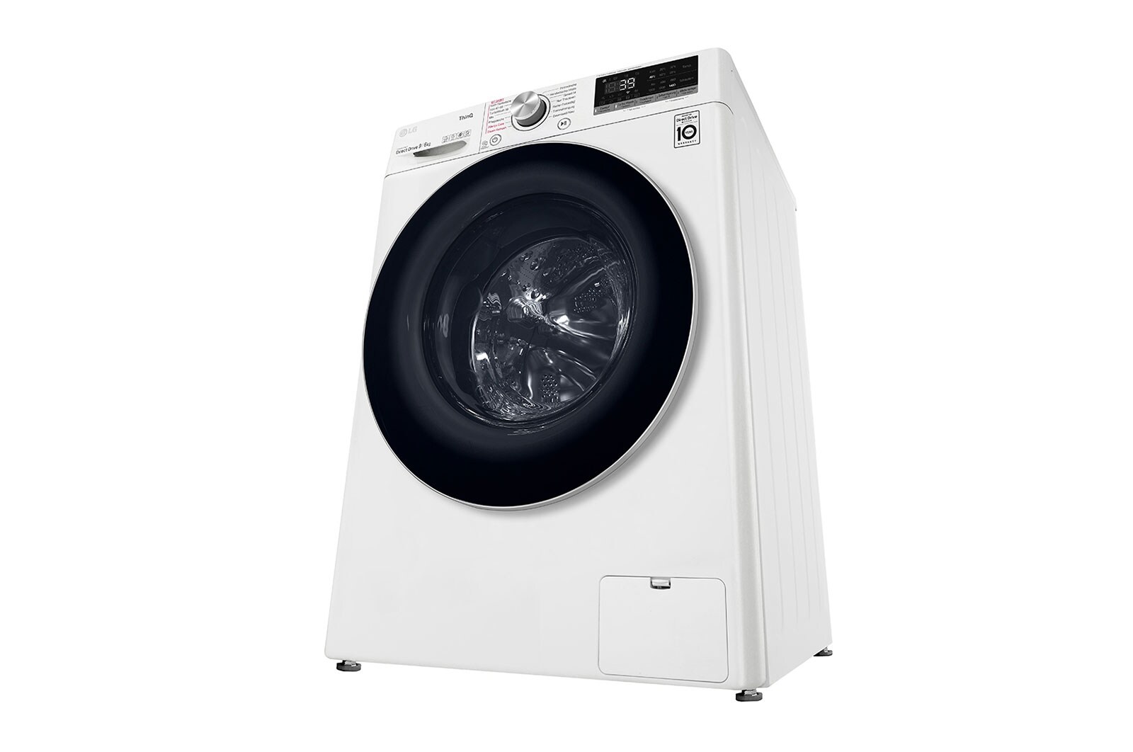 LG Waschtrockner mit AI DD™ | 9 KG Waschen | 6 KG Trocknen | 1400 U/Min | Steam | TurboWash™ 360° | Neue Wohlfühl-Trommel | Wi-Fi-Funktion | LG V7WD906A, V7WD906A