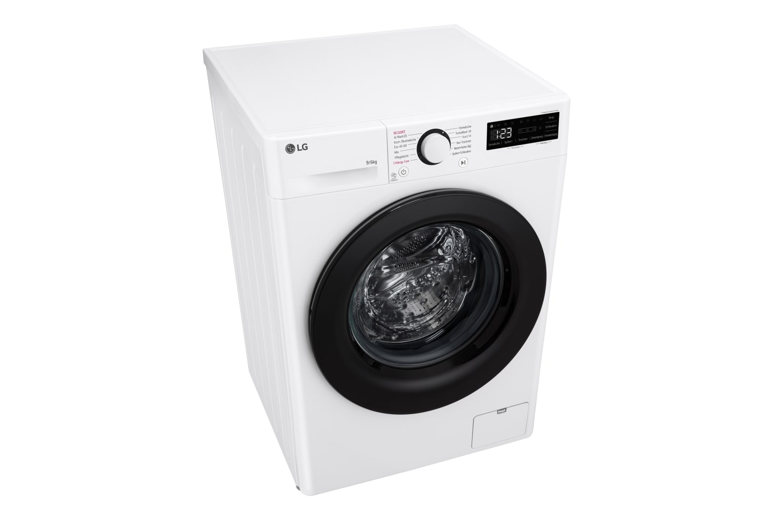 LG Waschtrockner mit 1.400 U./Min. | EEK D/A | 9 kg Waschen | 6 kg Trocknen | Weiß mit schwarzem Bullaugenring | W4WR42966, W4WR42966