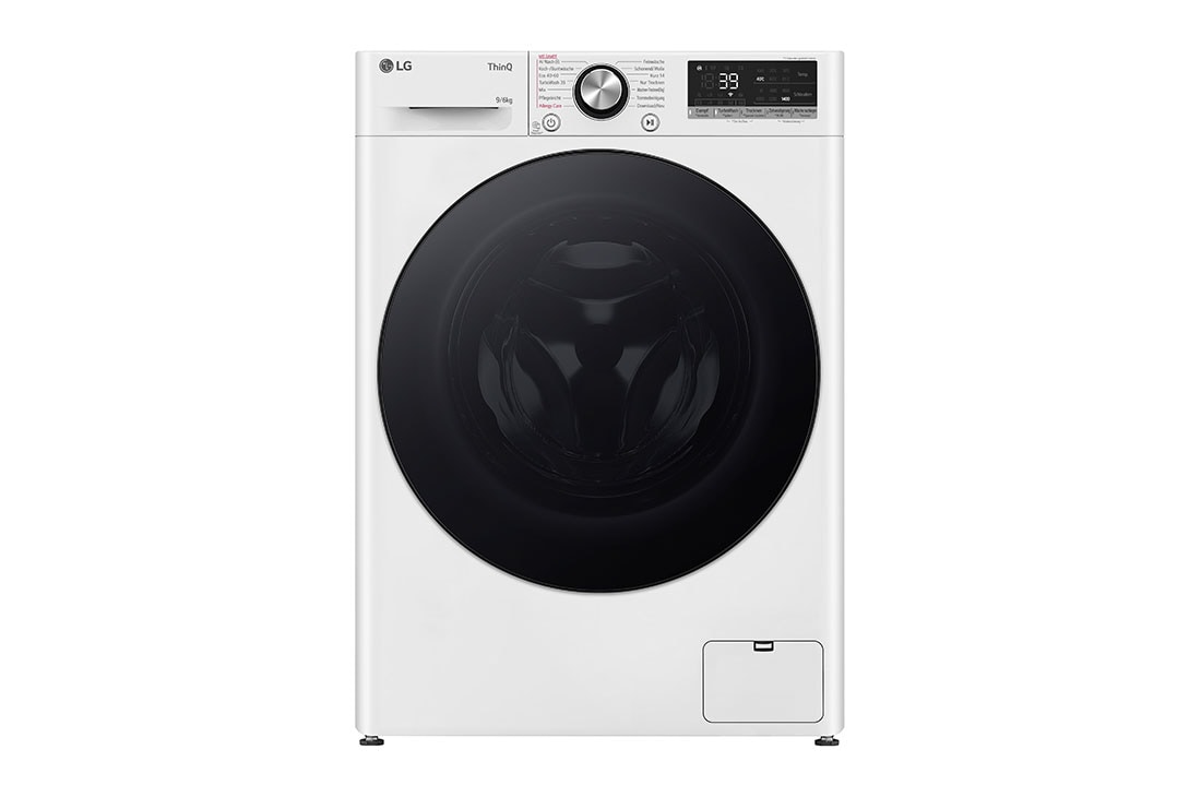 LG Waschtrockner mit 1.400 U./Min. | EEK D/A | 9 kg Waschen | 6 kg Trocknen | Weiß mit schwarzem Bullaugenring | W4WR7096Y, W4WR7096Y