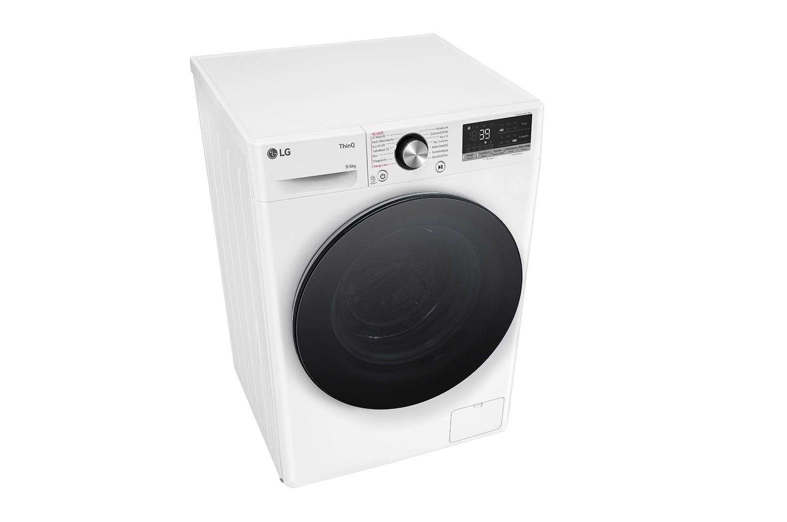 LG Waschtrockner mit 1.400 U./Min. | EEK D/A | 9 kg Waschen | 6 kg Trocknen | Weiß mit schwarzem Bullaugenring | W4WR7096Y, W4WR7096Y