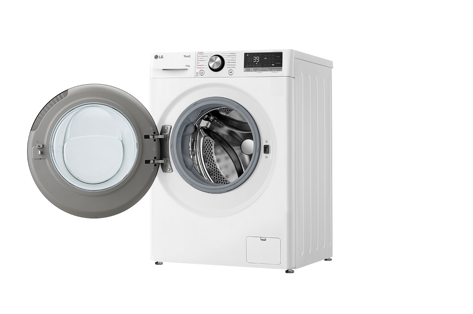 LG Waschtrockner mit 1.400 U./Min. | EEK D/A | 9 kg Waschen | 6 kg Trocknen | Weiß mit schwarzem Bullaugenring | W4WR7096Y, W4WR7096Y