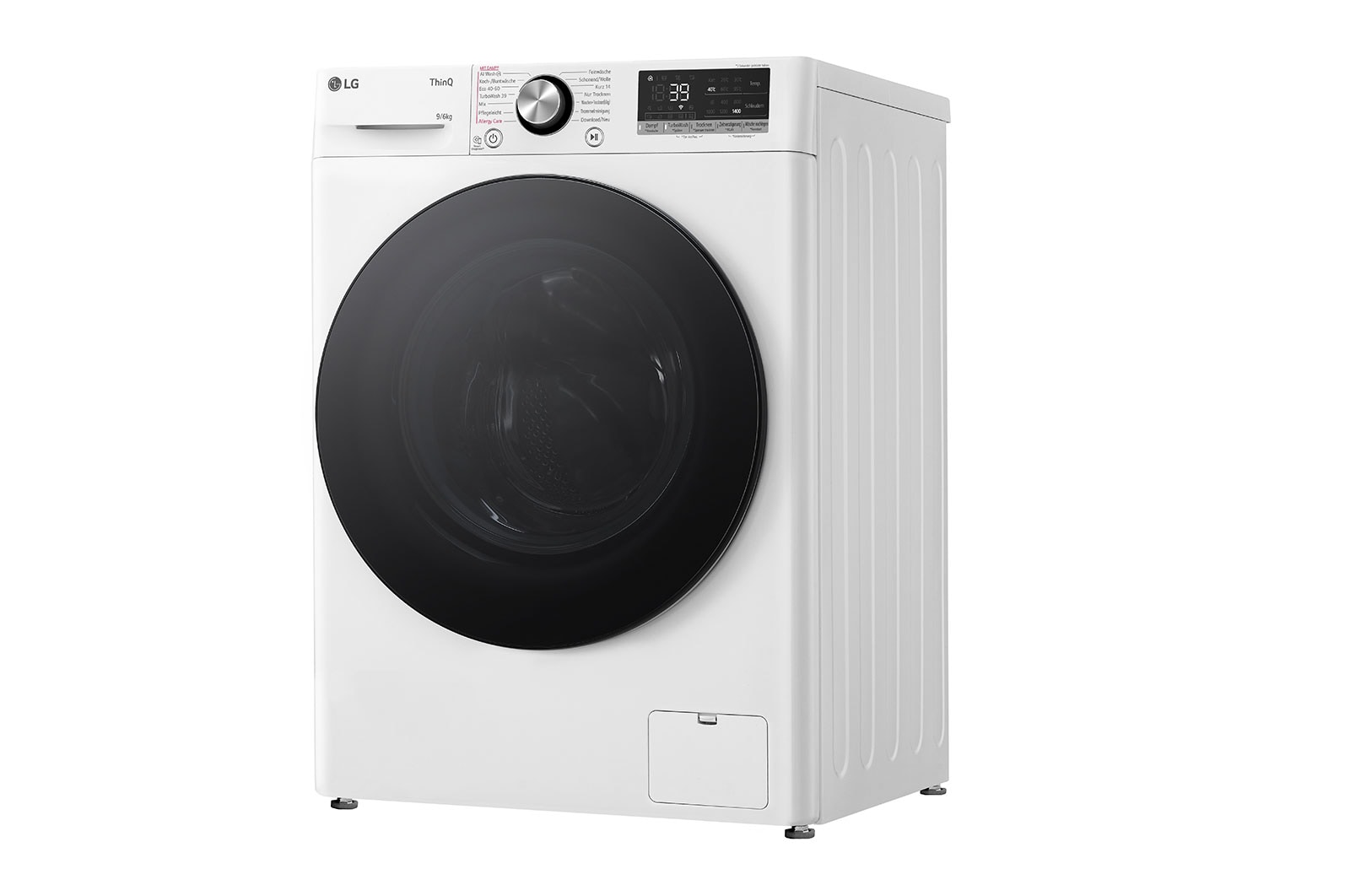 LG Waschtrockner mit 1.400 U./Min. | EEK D/A | 9 kg Waschen | 6 kg Trocknen | Weiß mit schwarzem Bullaugenring | W4WR7096Y, W4WR7096Y